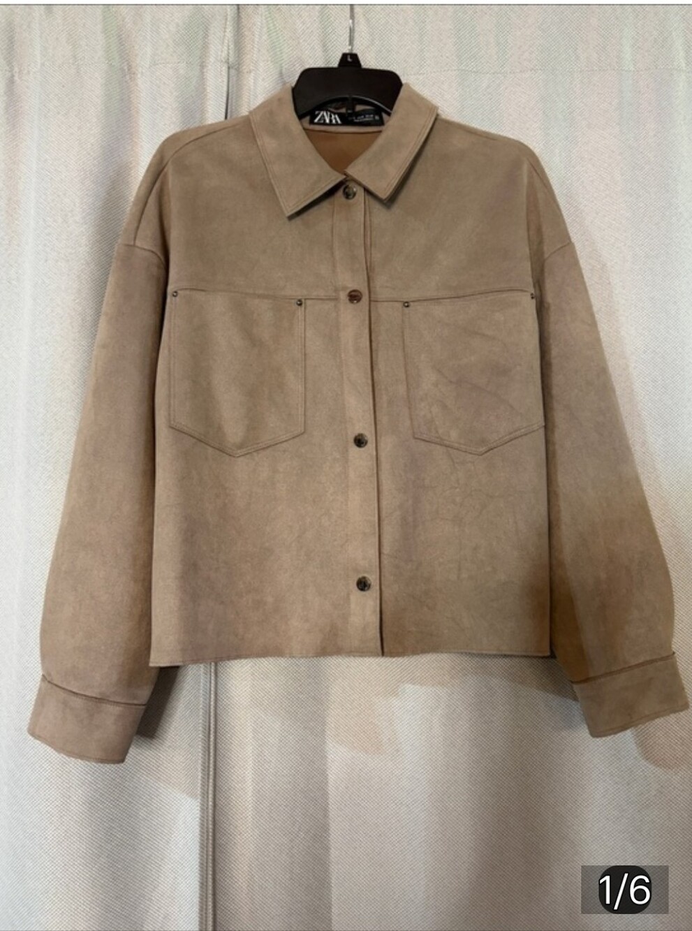 Zara Taupe Faux Suede Jacket